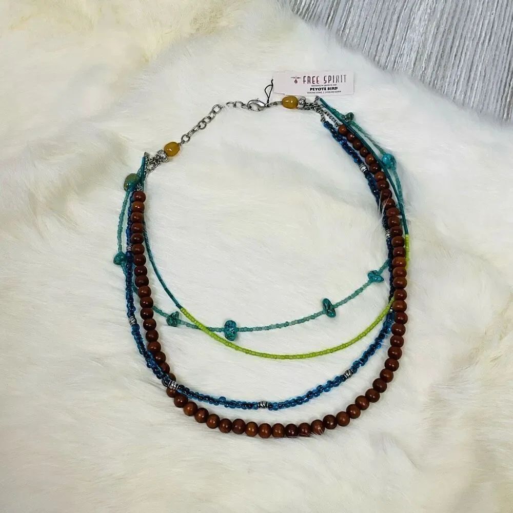 Brand New Free Spirit Peyote Bird Genuine Gemstones Sterling Silver Necklace